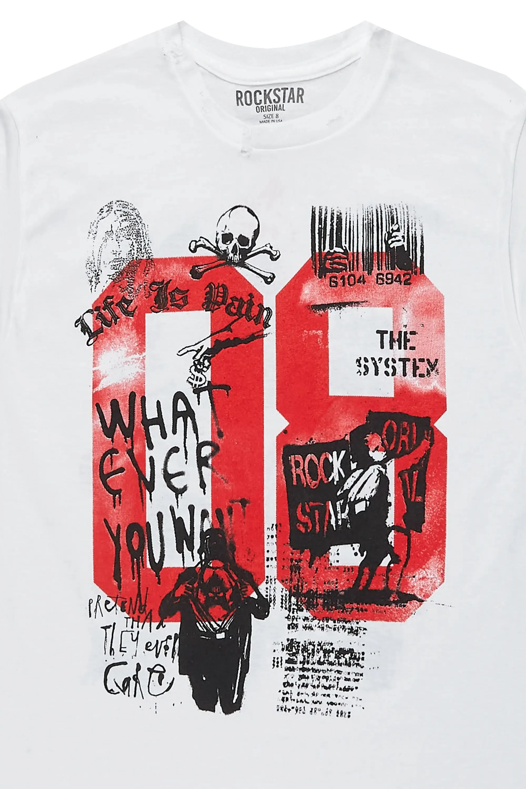Boys Beau White Graphic T-Shirt