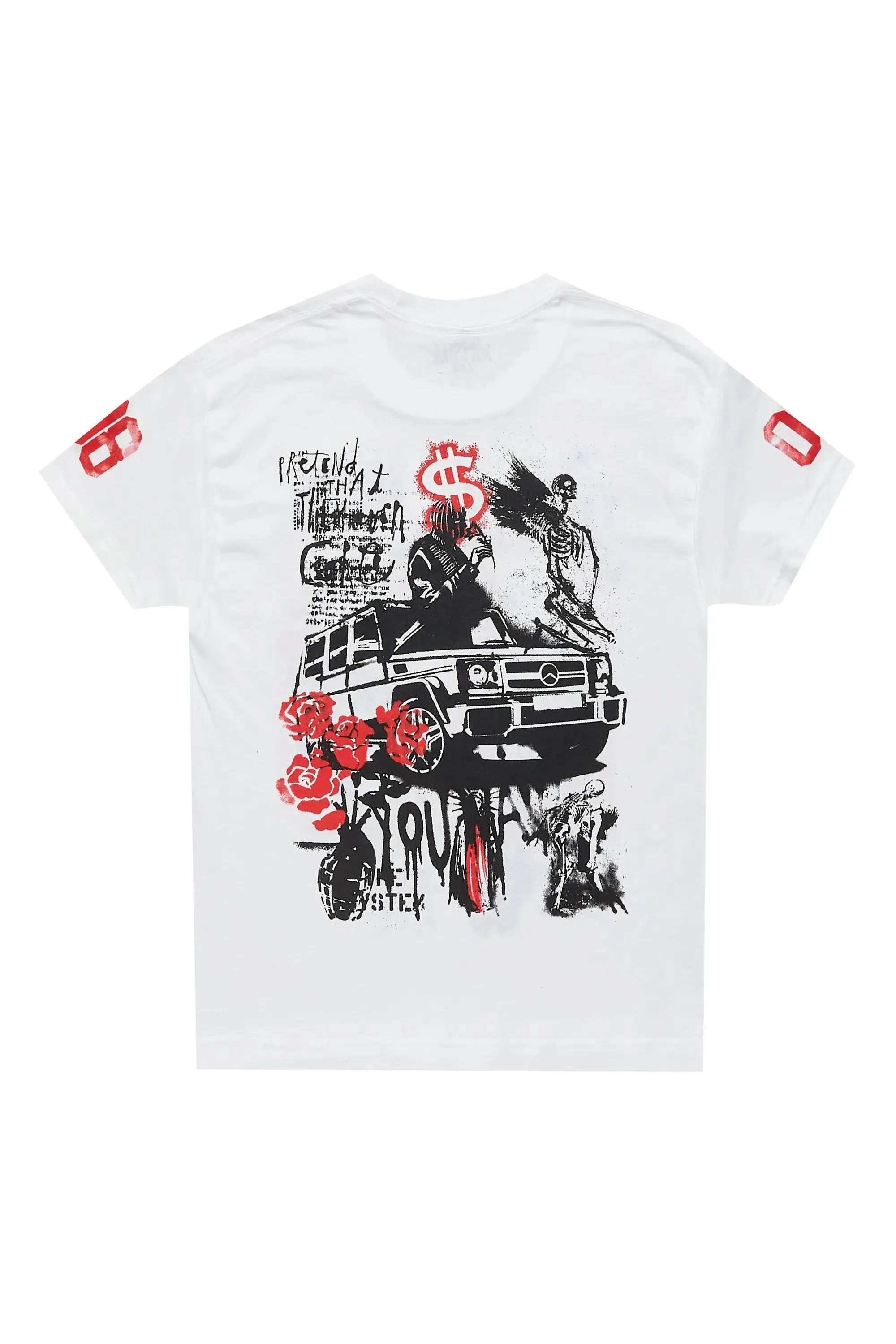 Boys Beau White Graphic T-Shirt