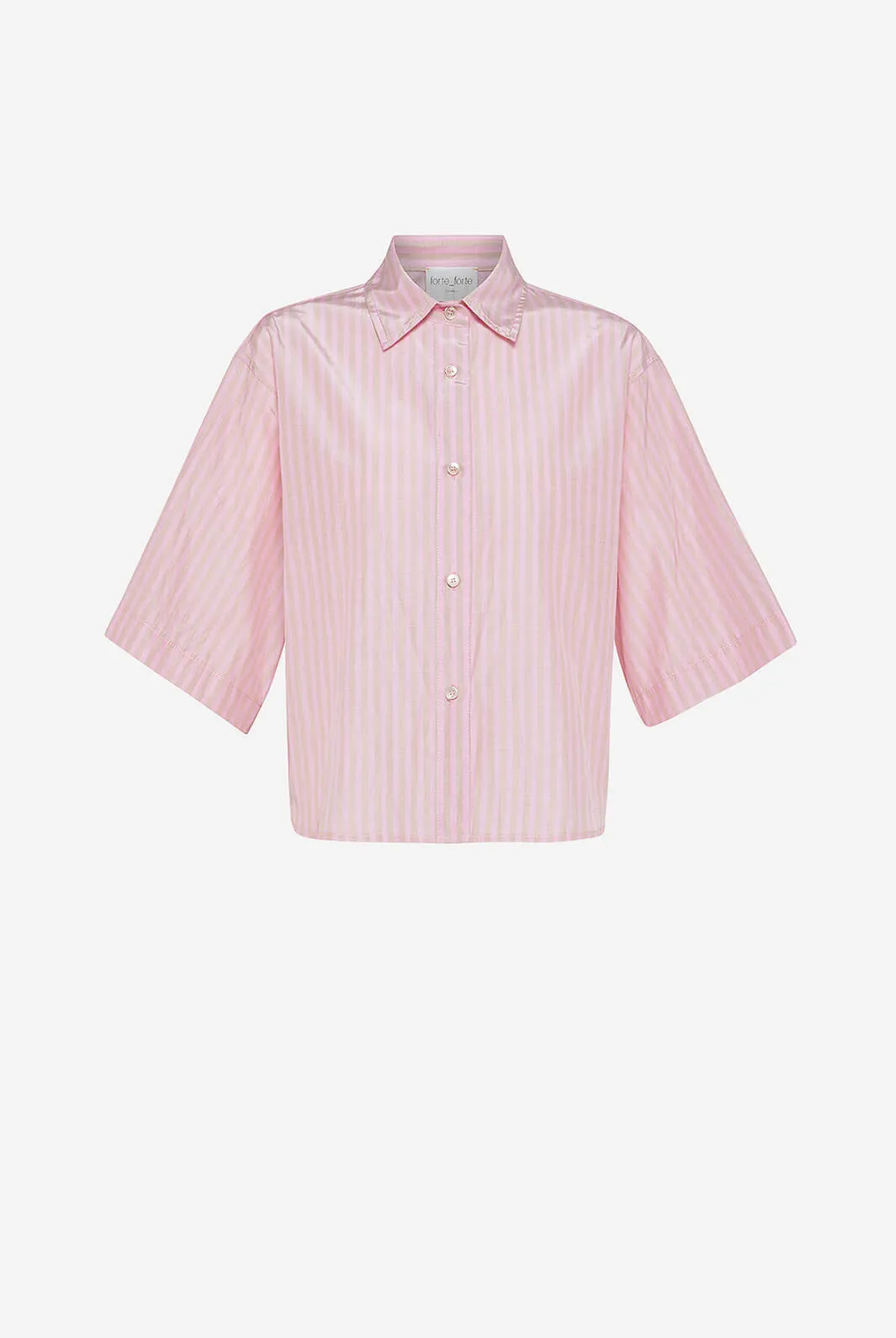 Chic Striped Tafferas Half Sleeves Boxy Shirt