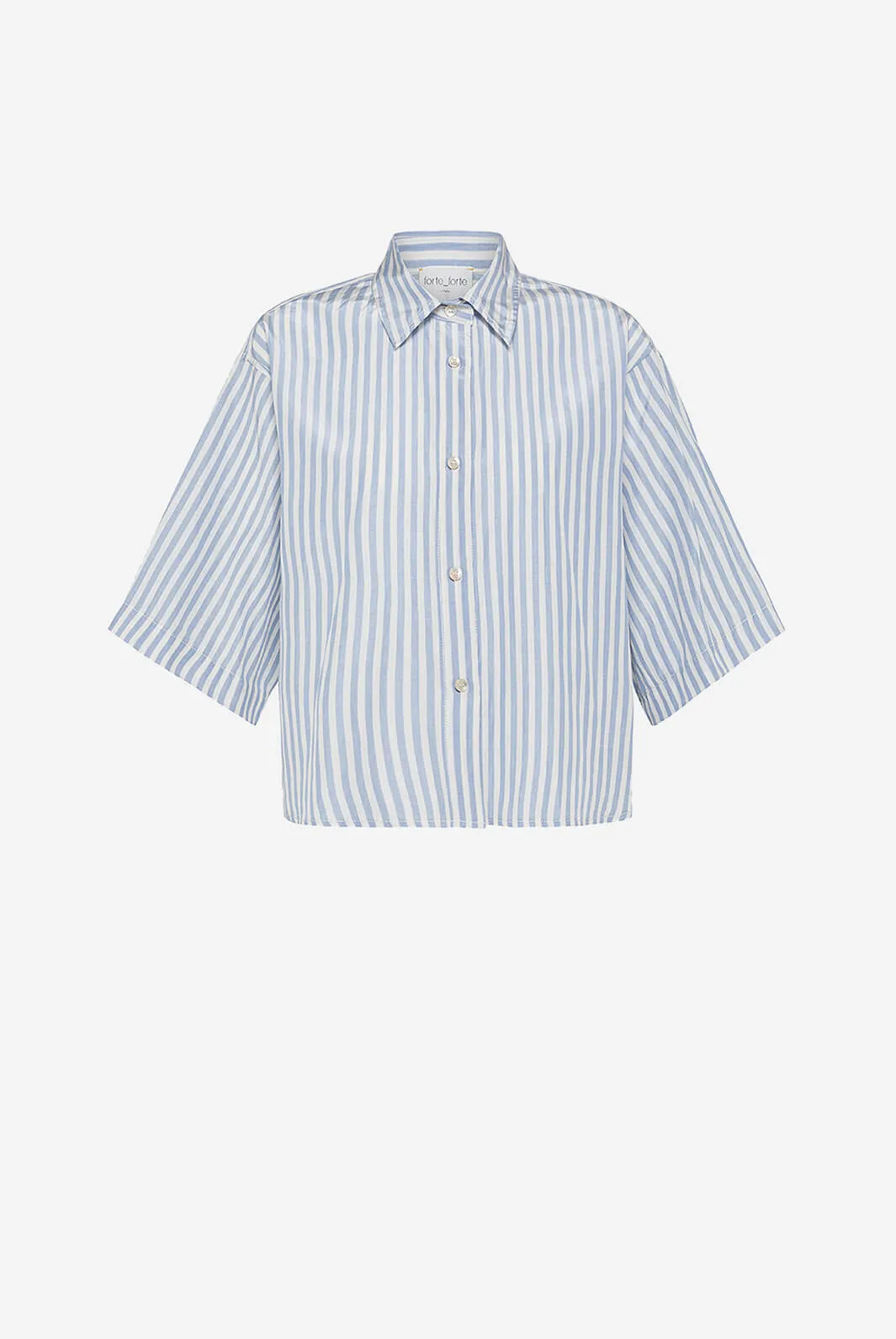 Chic Striped Tafferas Half Sleeves Boxy Shirt