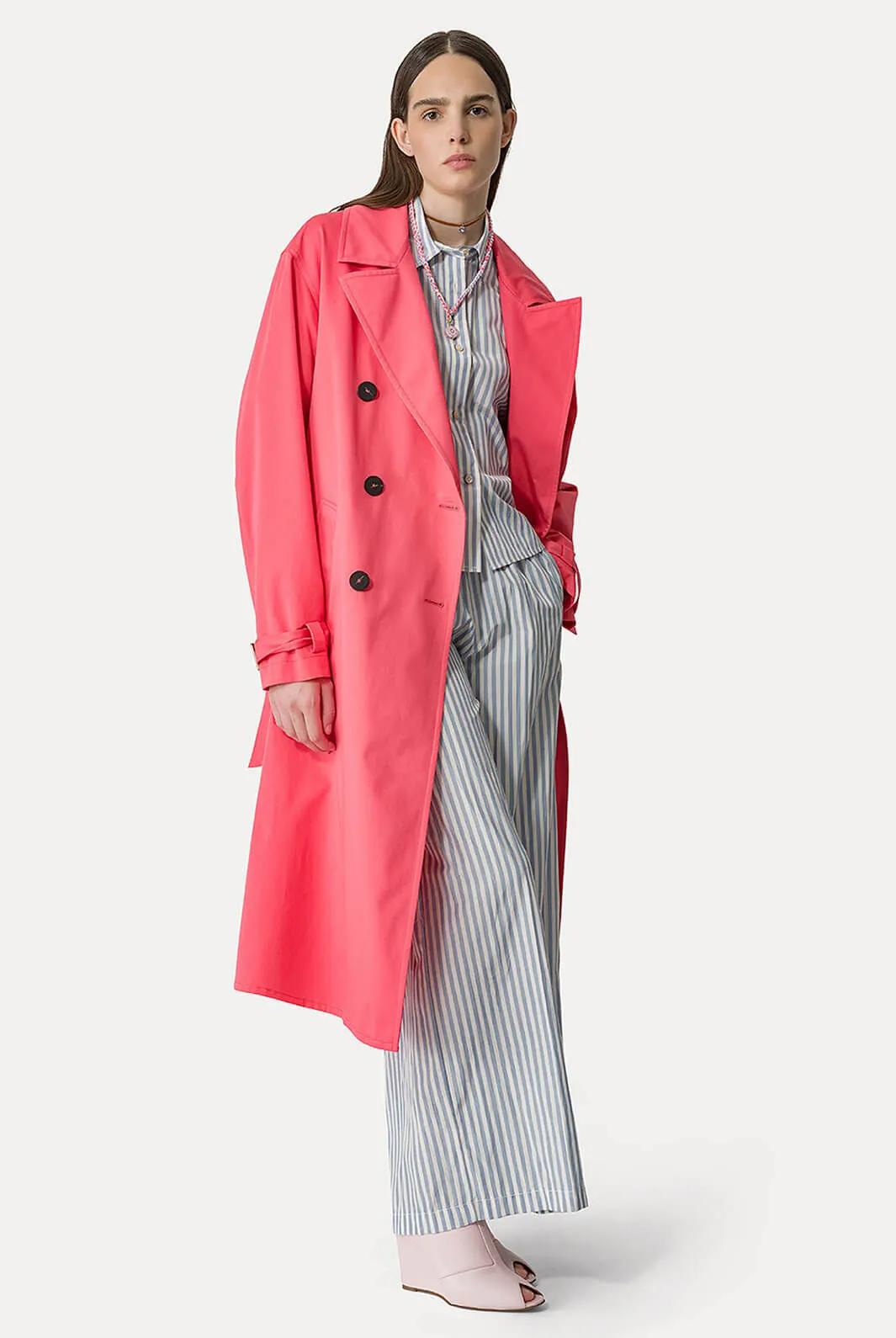 Chic Striped Tafferas Half Sleeves Boxy Shirt
