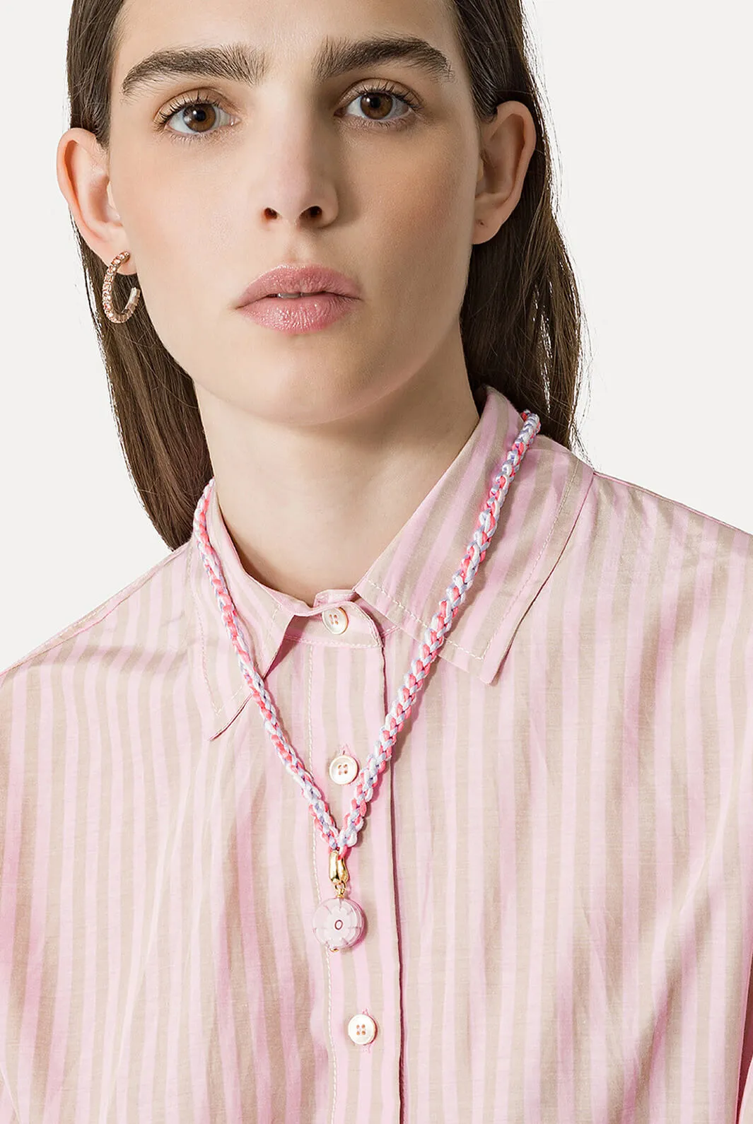 Chic Striped Tafferas Half Sleeves Boxy Shirt