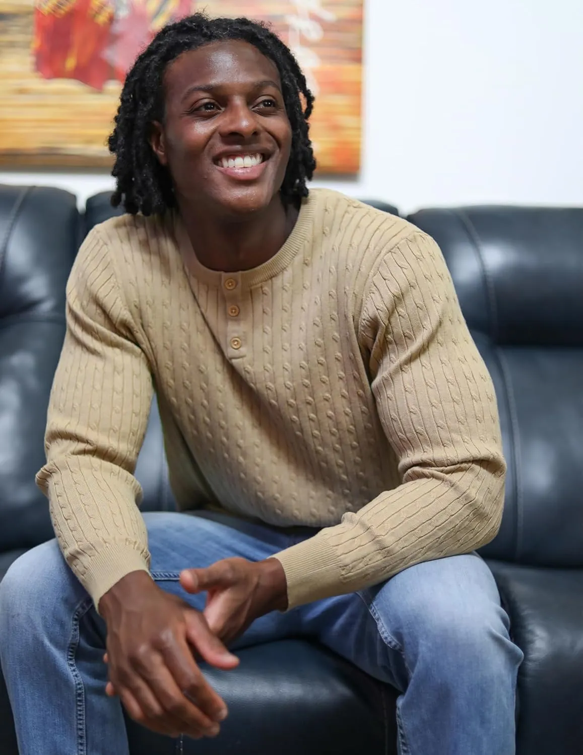 COOFANDY Men's Knit Henley Sweater Long Sleeve Button Down Fall Sweaters and Pullovers