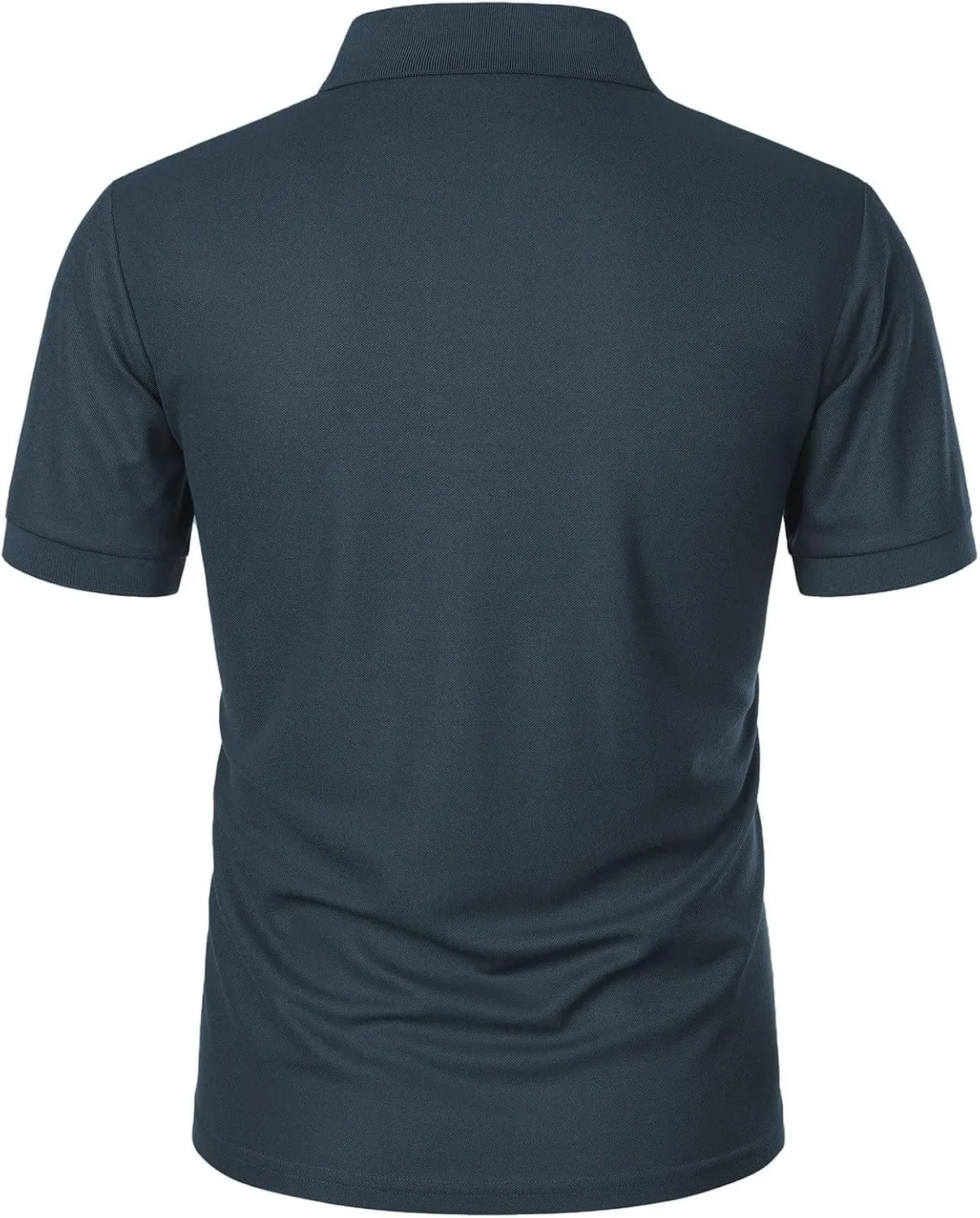 Golf Polo Shirts for Men Moisture Wicking Quick-Dry Athletic Workout Collared T-Shirts Texture Knitted Pullover Top