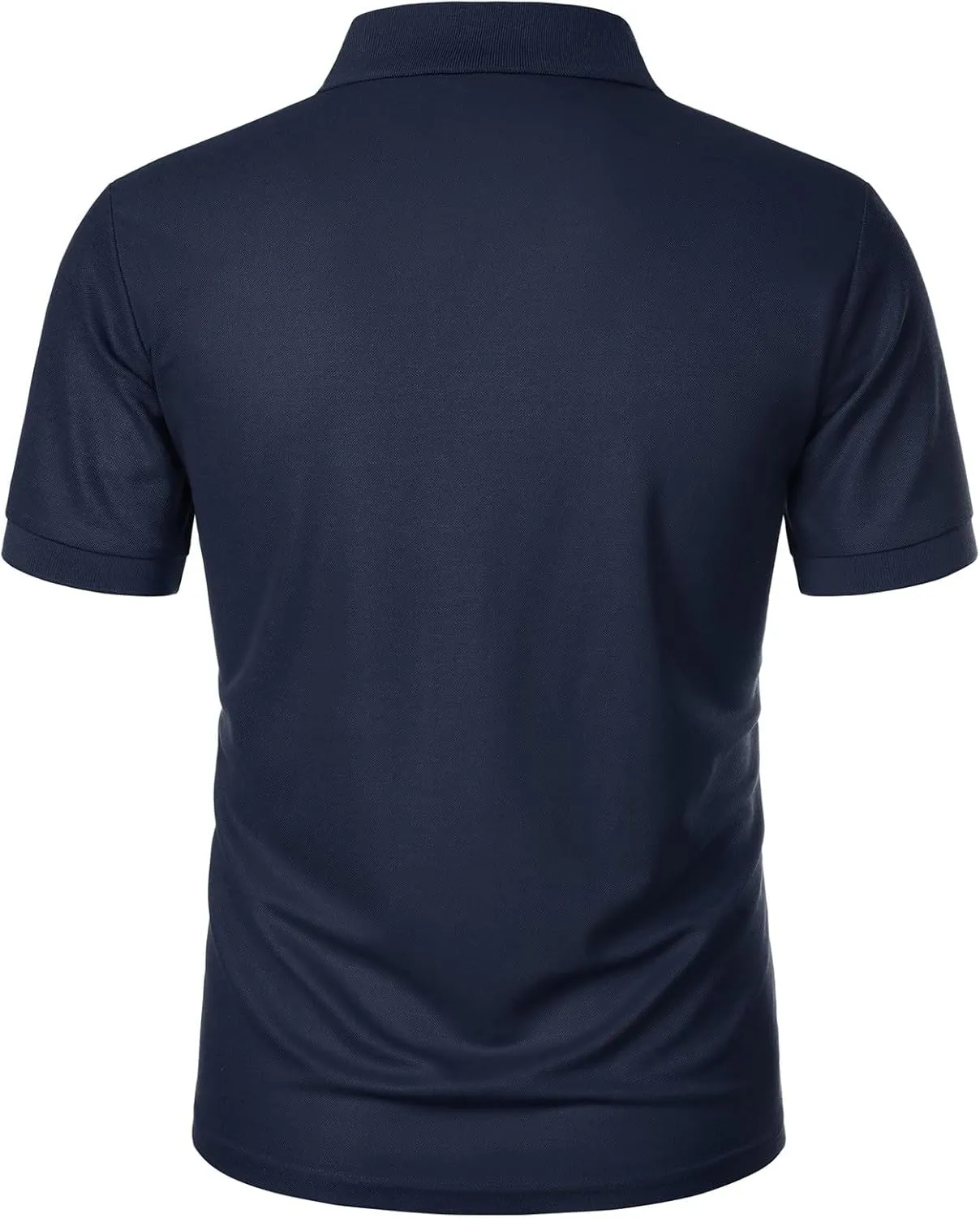 Golf Polo Shirts for Men Moisture Wicking Quick-Dry Athletic Workout Collared T-Shirts Texture Knitted Pullover Top