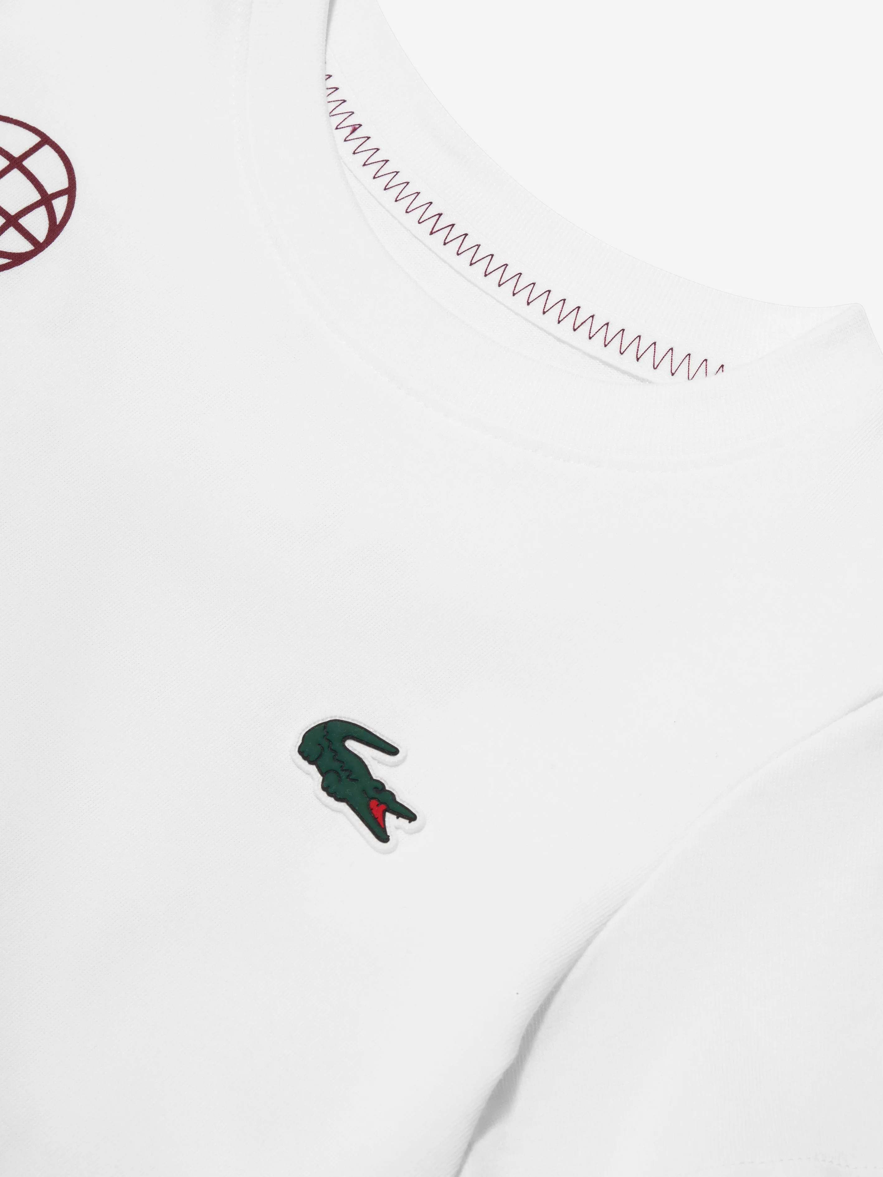 Lacoste Boys Tennis Logo T-Shirt in White