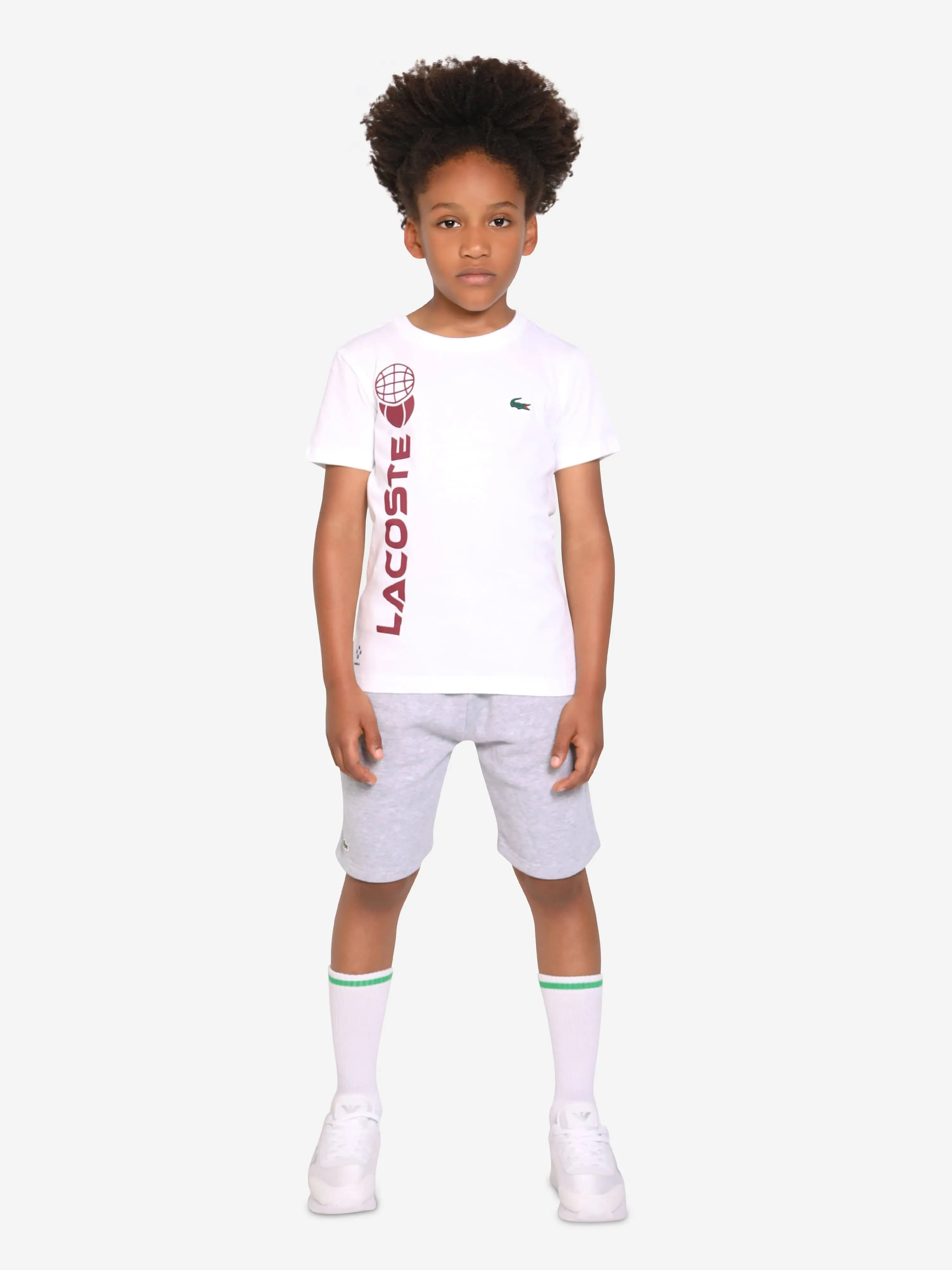 Lacoste Boys Tennis Logo T-Shirt in White