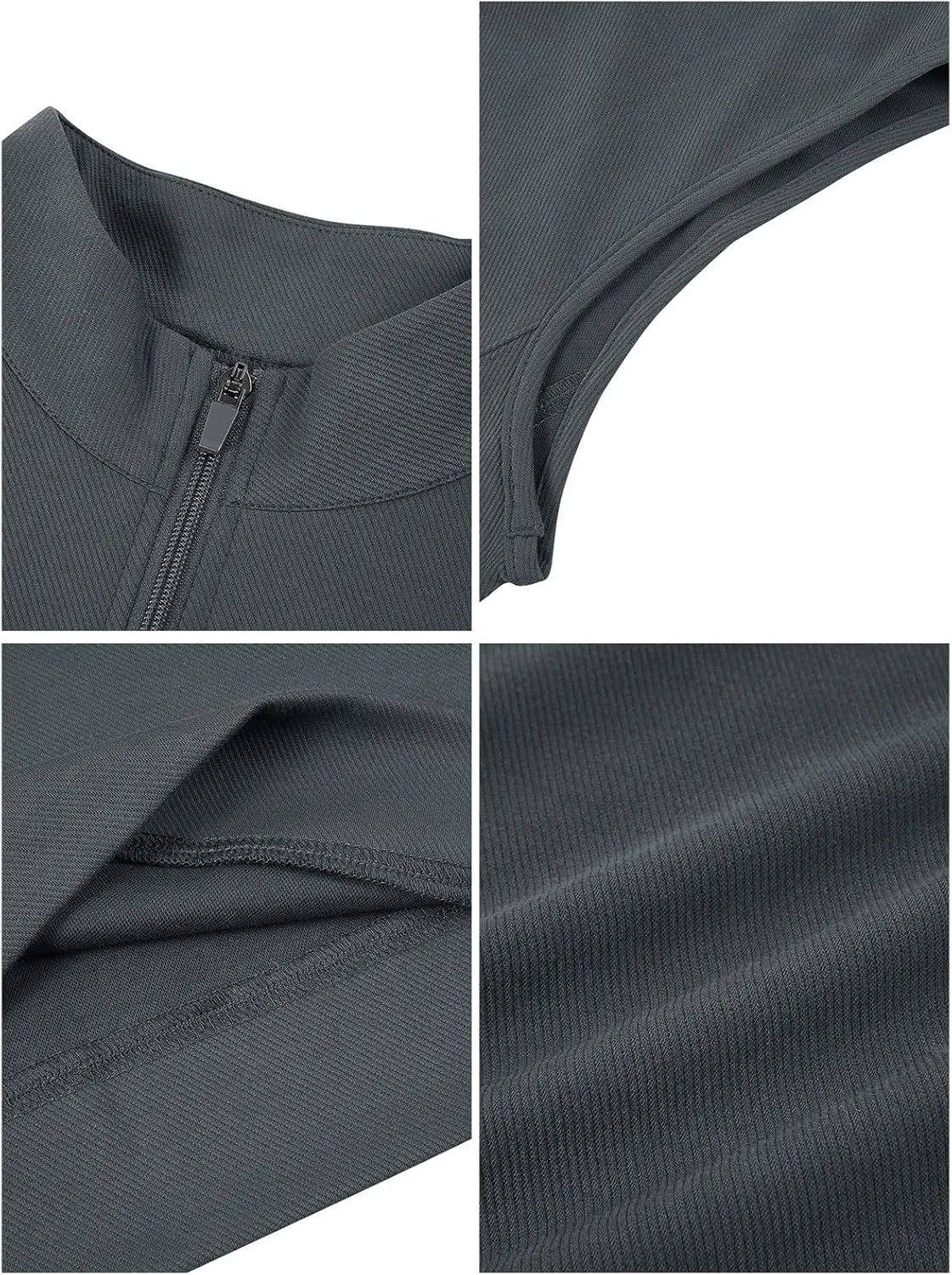 Makkrom Mens Quarter Zip Sleeveless Golf Vest Pullover Stand Collar Casual Vests Outerwear