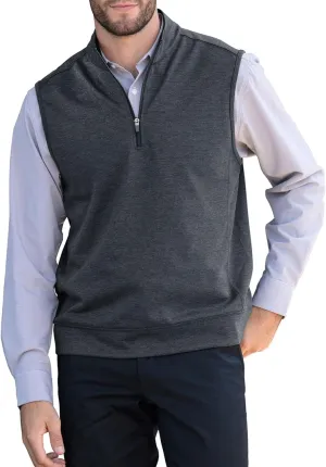 Makkrom Mens Quarter Zip Sleeveless Golf Vest Pullover Stand Collar Casual Vests Outerwear
