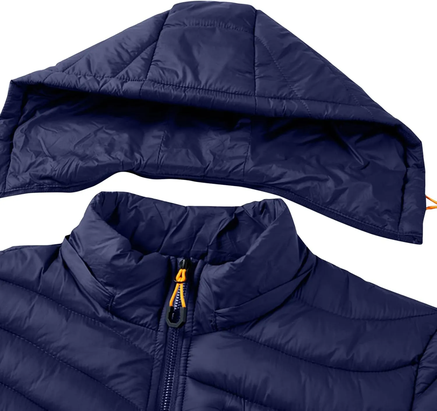 Mens Bubble Puffer Jacket Detachable Hood Warm Puffy Winter Thicken Padded Down Jackets Quilted Coat Windproof Outwear