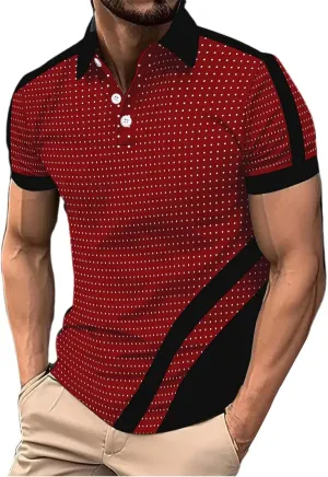 Men's Casual Polo Shirt Athletic Gym Bodybuilding Performance Workout Tee Tops Quick Dry Fitness Sport Running Shirts