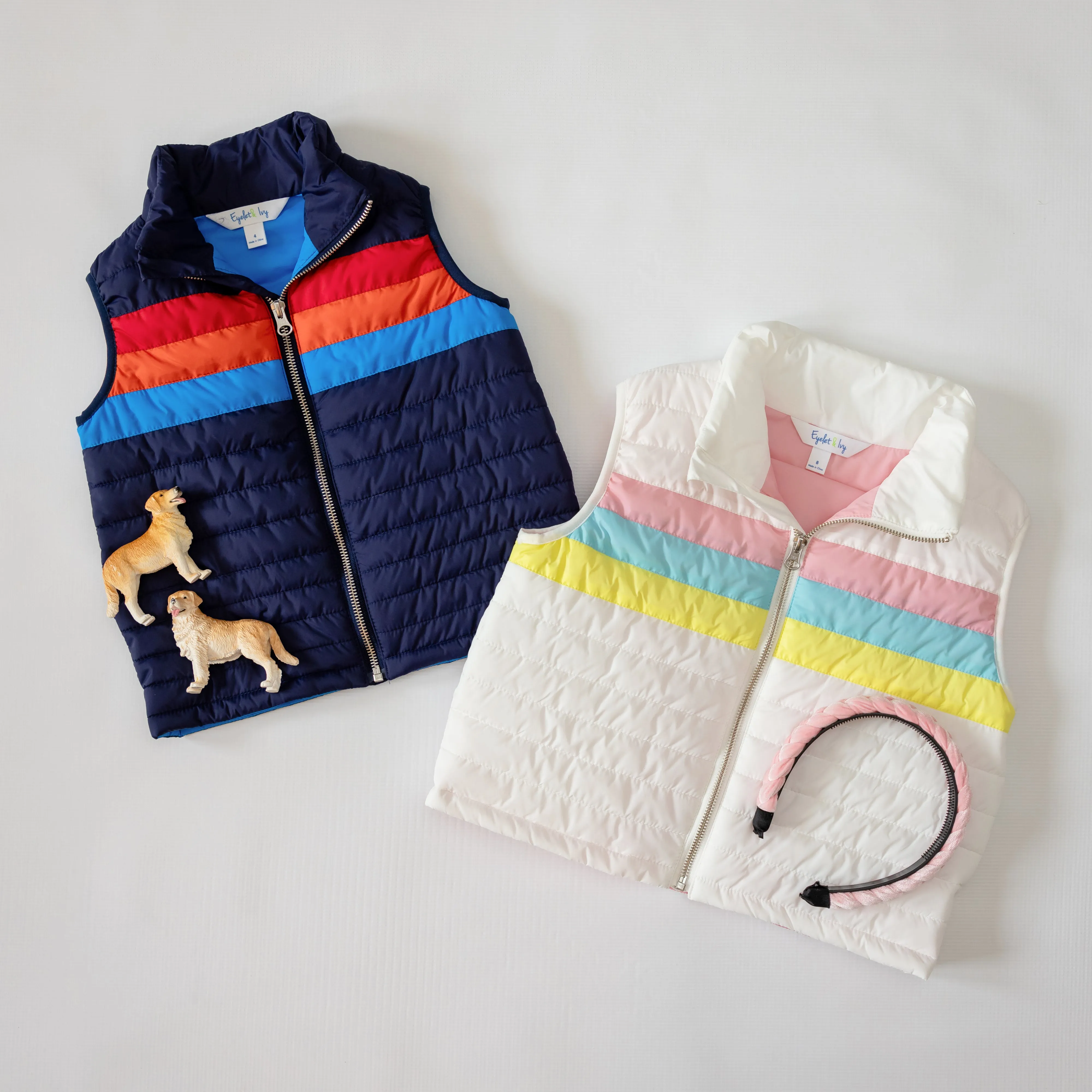 Puffer Vest - Navy Colorblock