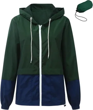 Raincoat Women Lightweight Waterproof Rain Jackets Packable Outdoor Hooded Windbreaker Rain Coats (S-3XL)