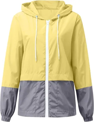 Raincoat Women Lightweight Waterproof Rain Jackets Packable Outdoor Hooded Windbreaker Rain Coats (S-3XL)