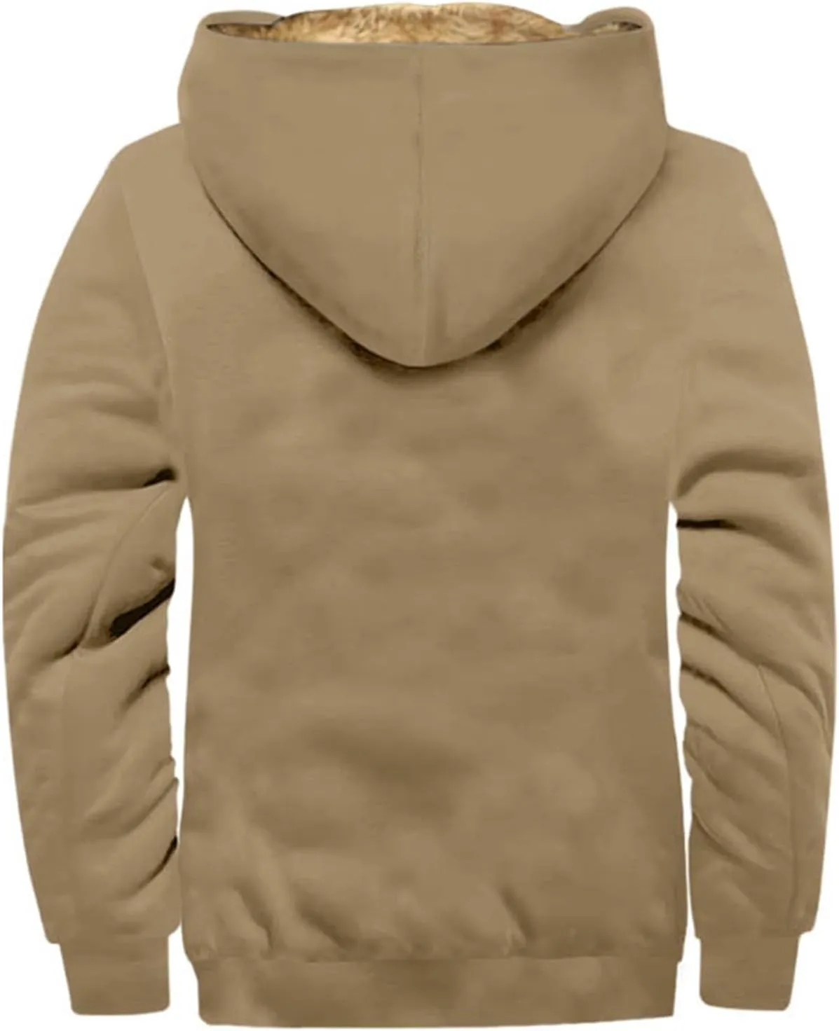 RTRDE Mens Fuzzy Jacket Casual Solid Color Sherpa Fleece Lined Hoodie Jackets Winter Warm Work Coats Jacket, S-5XL