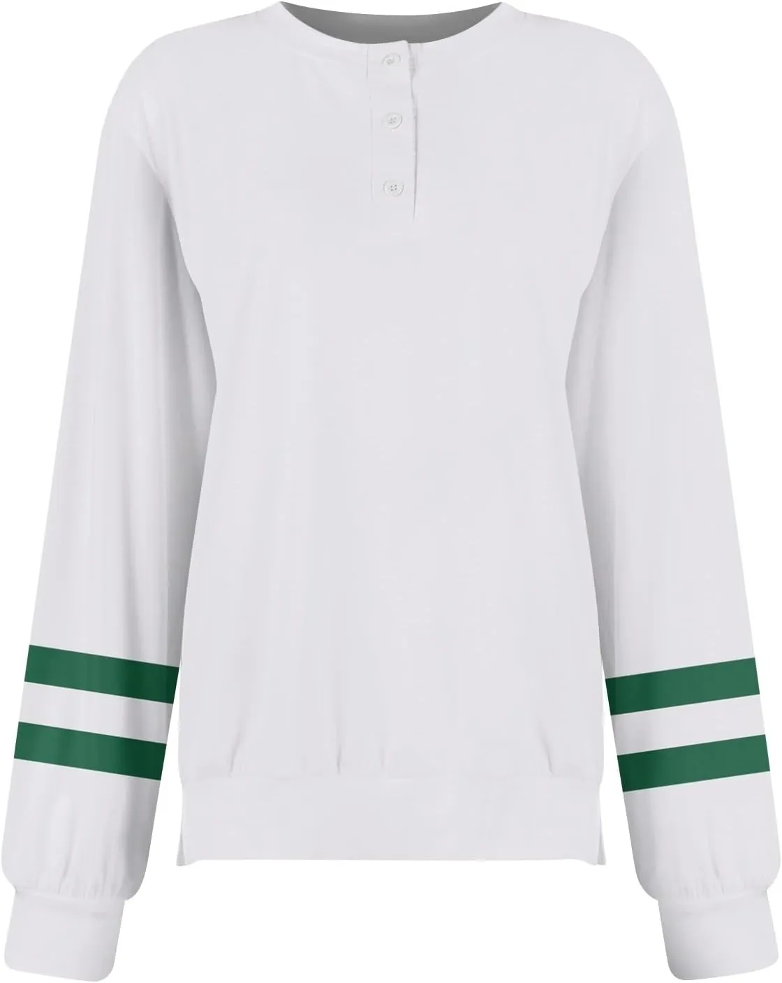 slqdgmryz Long Sleeve Tops for Women Spring Striped Color Block Henley Shirts Casual Crewneck Comfy Button Down Blouses