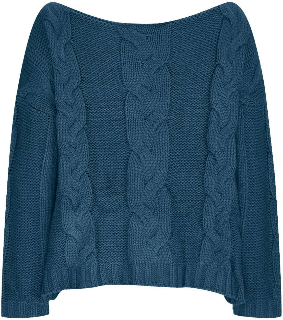 SMIDOW Womens Loose Knit Off Shoulder Sweater Comfortable Round Neck Fashion Pullover Sweater Fall Winter Clothing