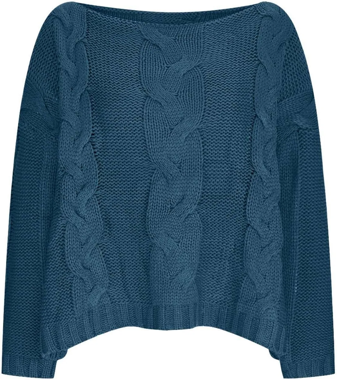SMIDOW Womens Loose Knit Off Shoulder Sweater Comfortable Round Neck Fashion Pullover Sweater Fall Winter Clothing