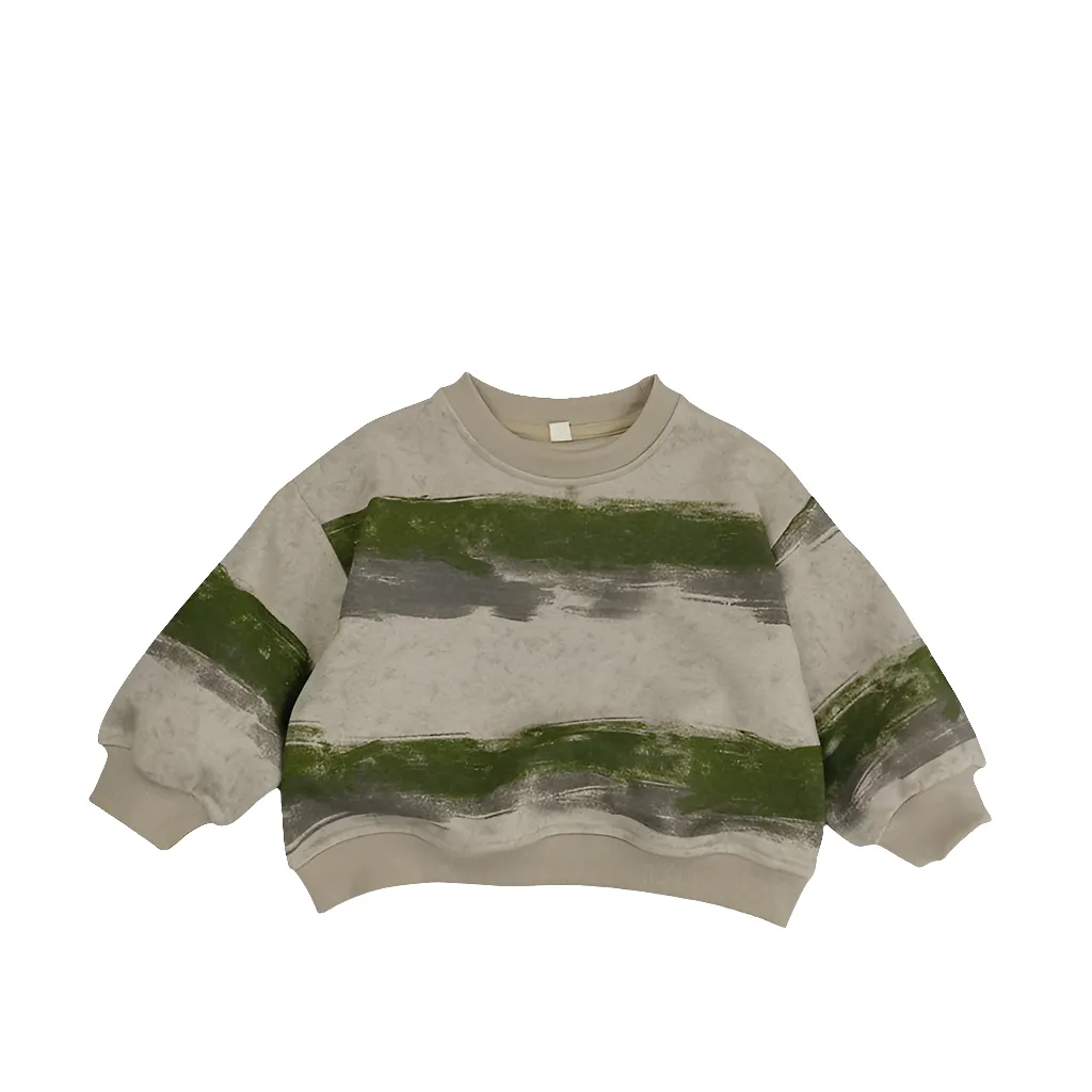 Unisex Boys Girls Tie-Dye Striped Pullover Sweatshirt Tops T-Shirt
