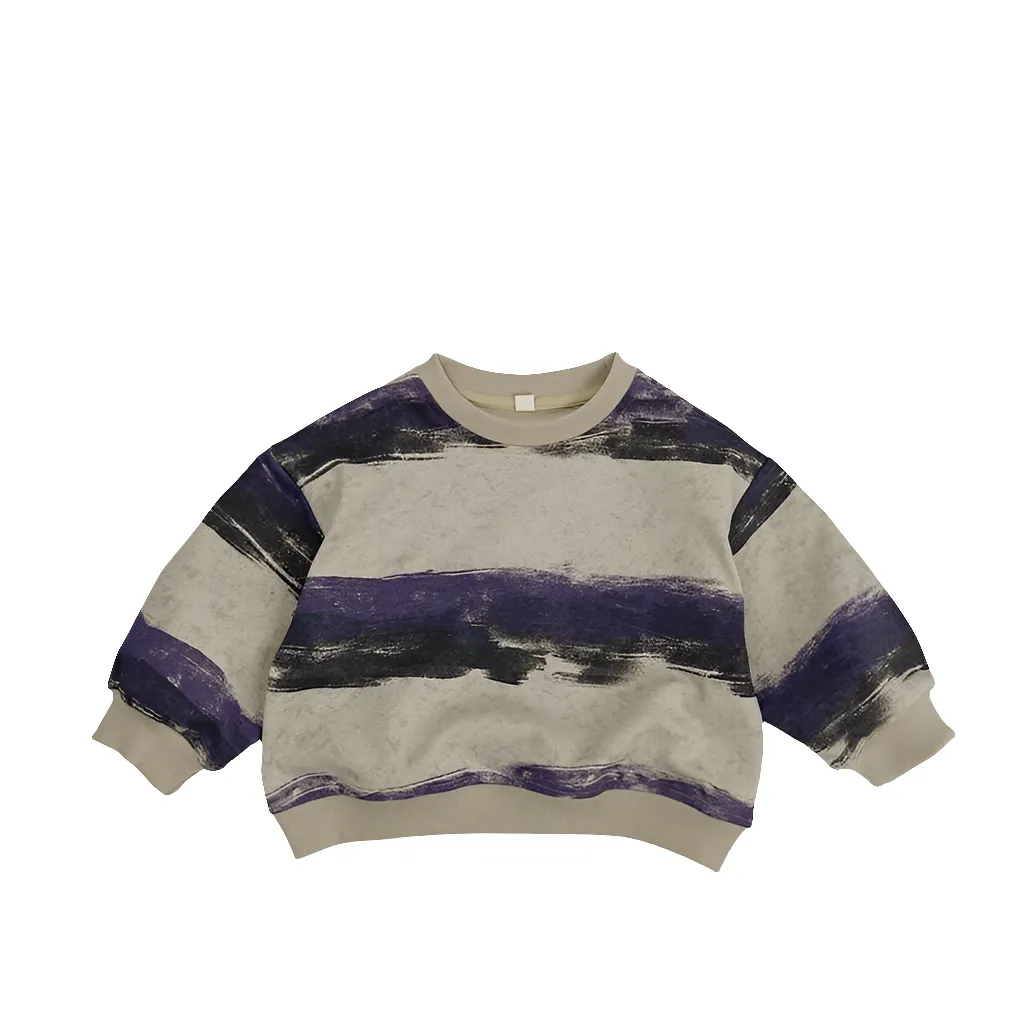 Unisex Boys Girls Tie-Dye Striped Pullover Sweatshirt Tops T-Shirt