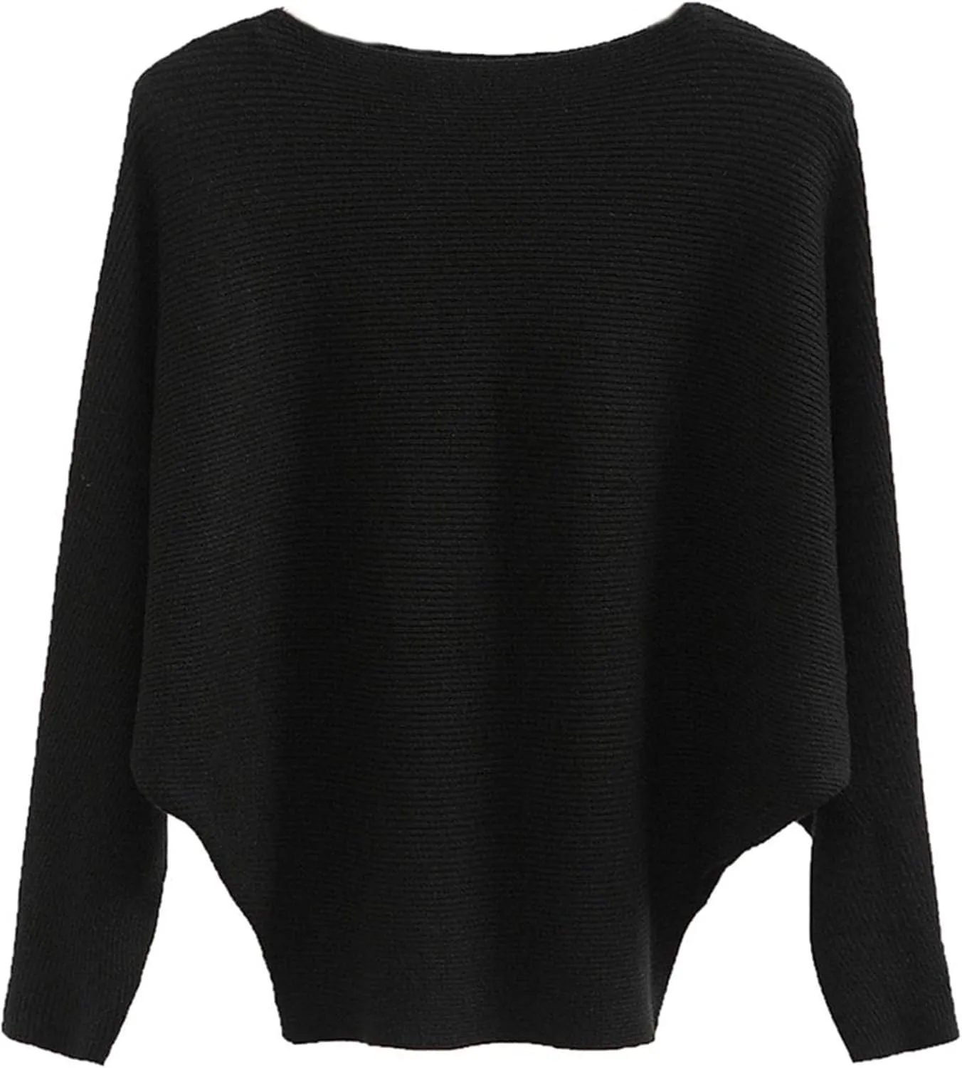 Women's Boat Neck Batwing Sleeves Dolman Fall Winter Knitted Sweaters Pullovers Tops