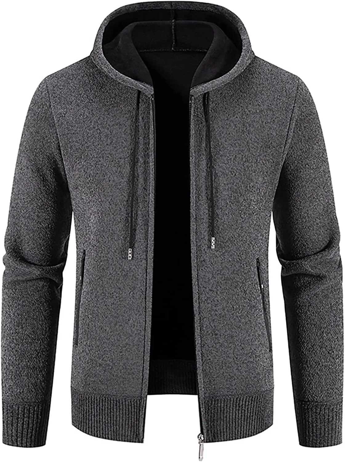 Ymosrh Men's Winter Coats Full Zip Hoodie Fleece Jacket Sweatshirt Sherpa Lined Work Coat Mens, L-3XL