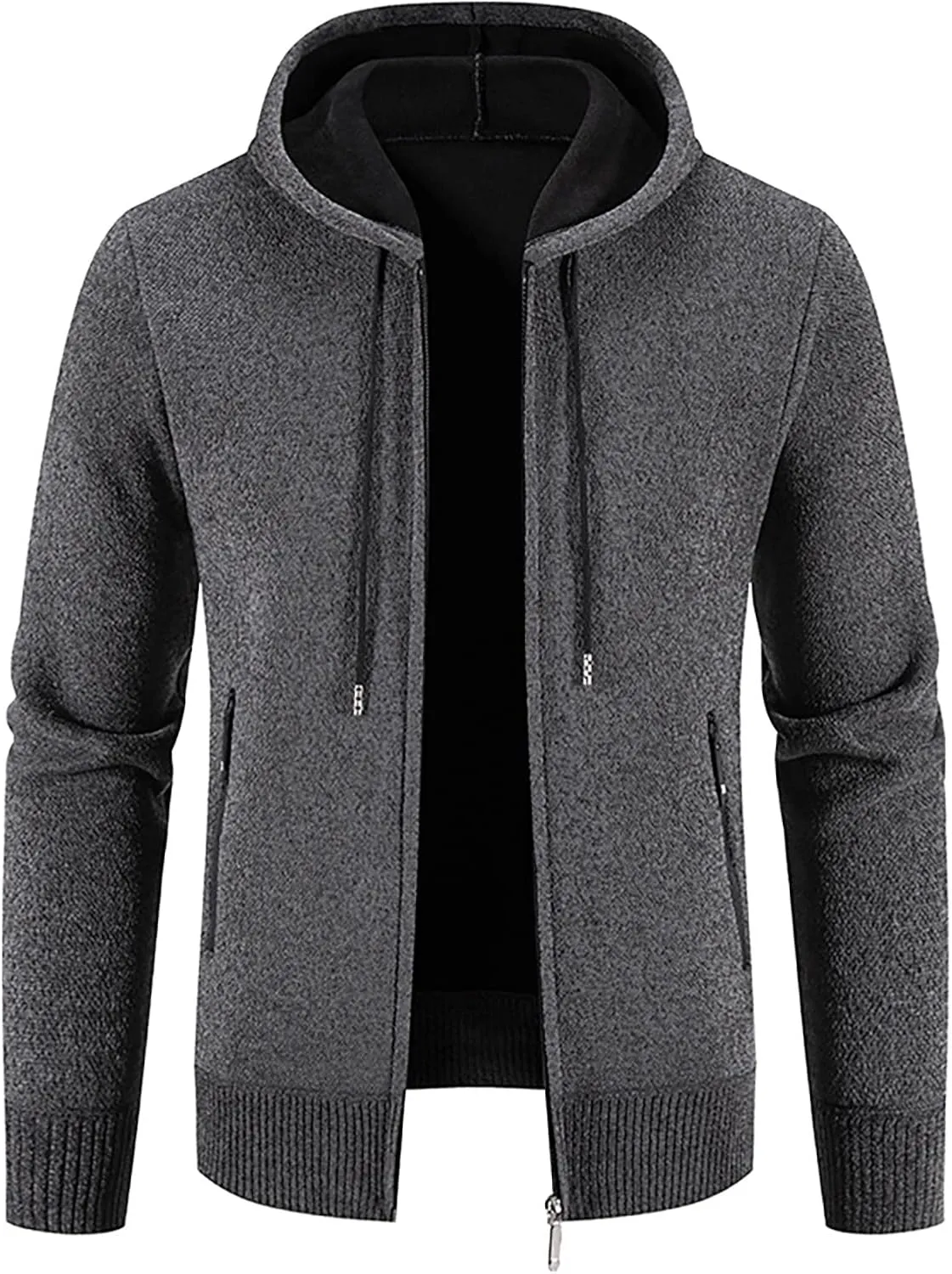 Ymosrh Men's Winter Coats Full Zip Hoodie Fleece Jacket Sweatshirt Sherpa Lined Work Coat Mens, L-3XL