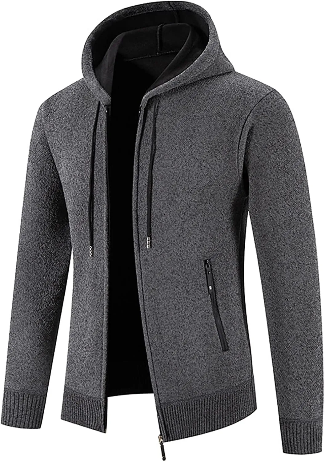 Ymosrh Men's Winter Coats Full Zip Hoodie Fleece Jacket Sweatshirt Sherpa Lined Work Coat Mens, L-3XL