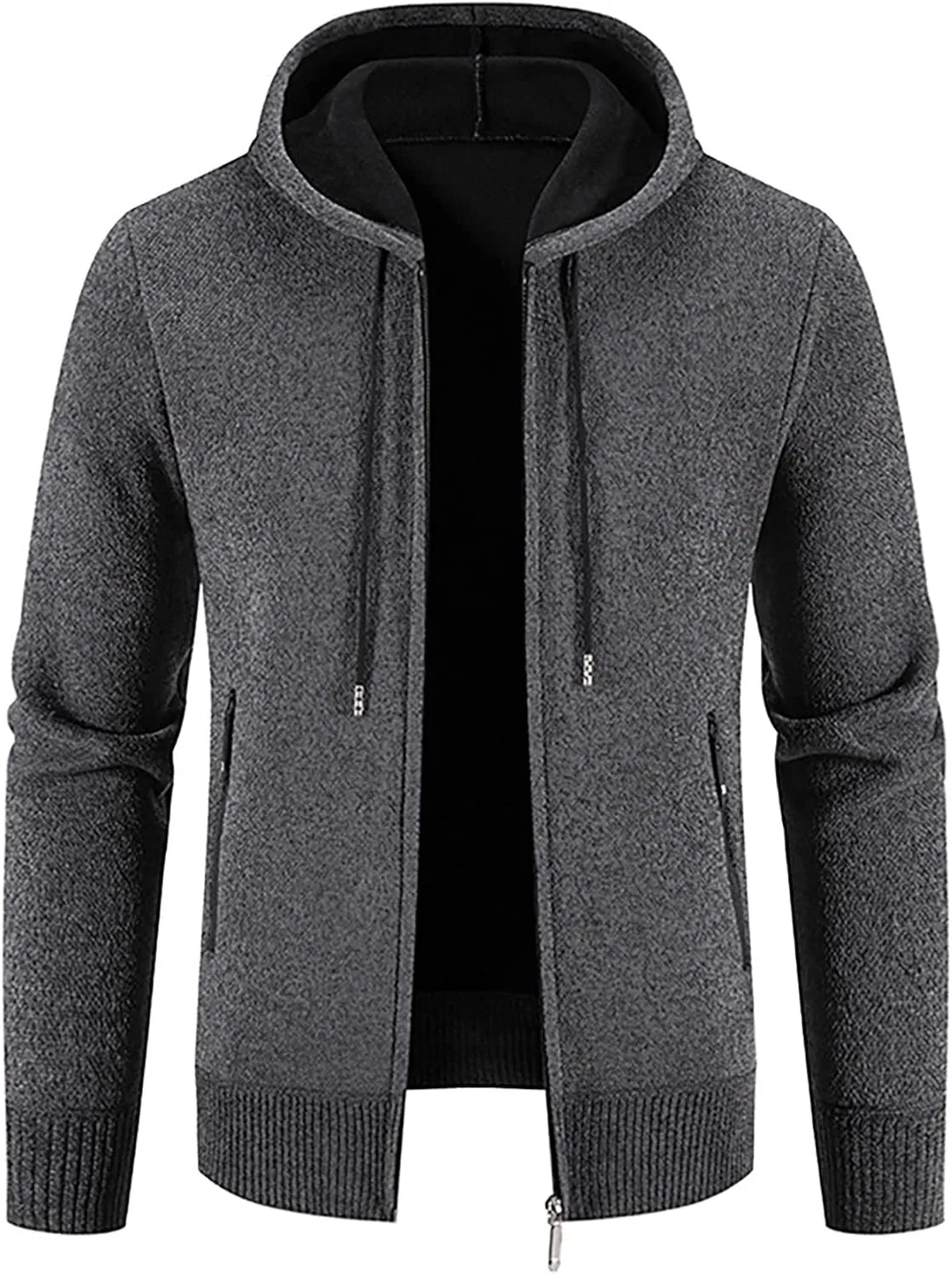 Ymosrh Men's Winter Coats Full Zip Hoodie Fleece Jacket Sweatshirt Sherpa Lined Work Coat Mens, L-3XL