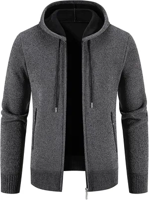Ymosrh Men's Winter Coats Full Zip Hoodie Fleece Jacket Sweatshirt Sherpa Lined Work Coat Mens, L-3XL